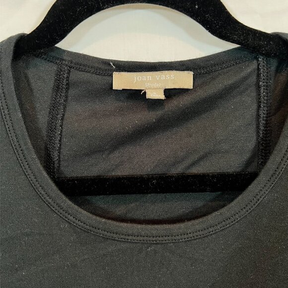 Joan Vass Studio Women's Black 3/4 Sleeve Structured Flare Top Size Small - Picture 2 of 6